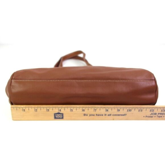 Tignanello BROWN GENUINE LEATHER MEDIUM TOP HANDLE SHOULDER BAG HANDBAG PURSE - Picture 12 of 14